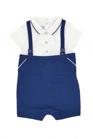 Salopeta bebe Mayoral 12luni (culoare alb/bleumarin)