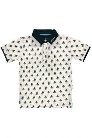Tricou polo Emporio88(culoare alb/bleumarin)
